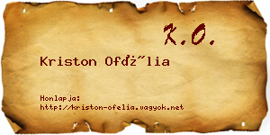 Kriston Ofélia névjegykártya